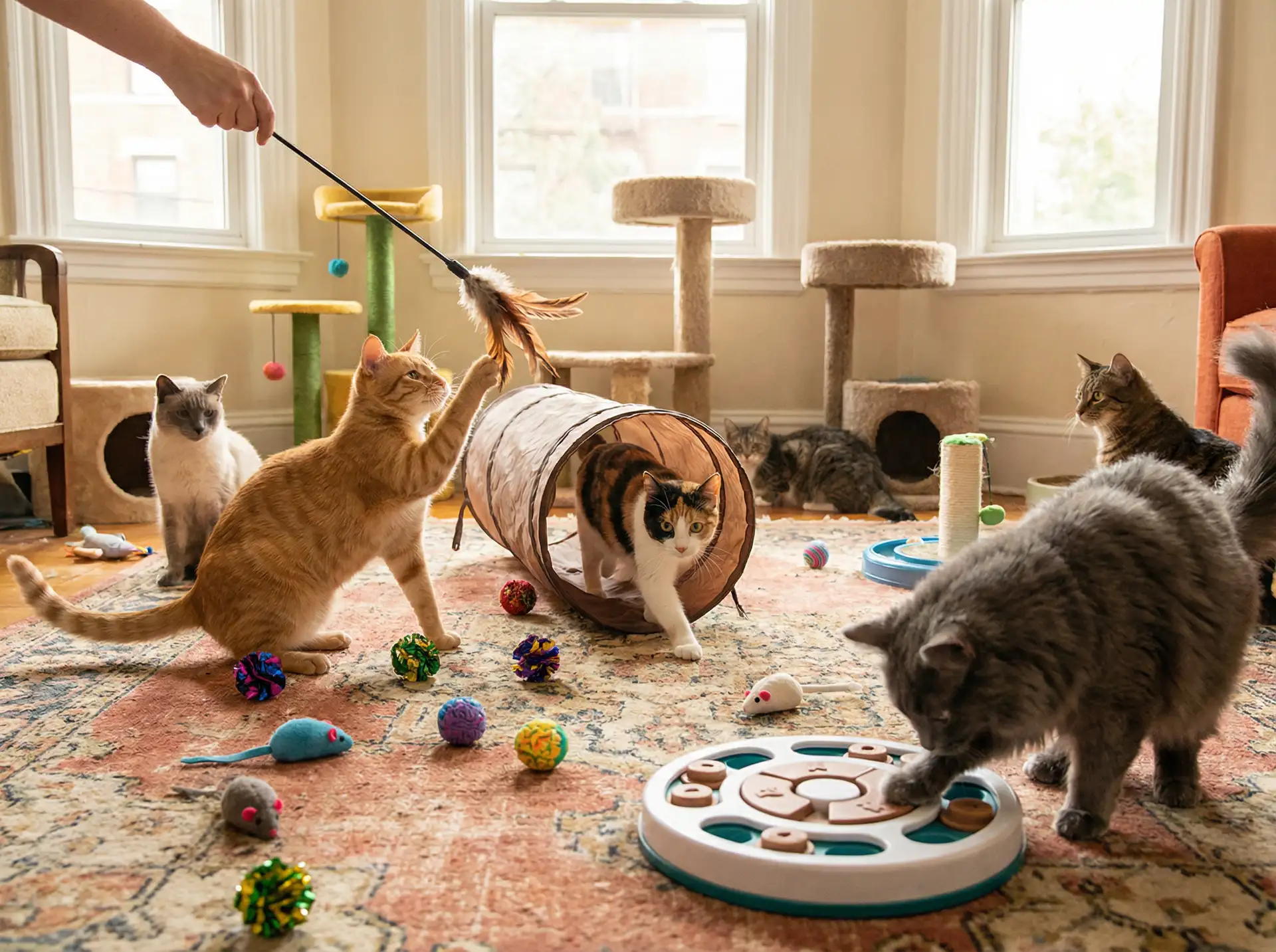 猫咪们享受各种玩具和福利 - 狠狠撸